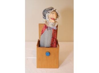 Jax Of Maine Jack-in-the-Box Toy Hand-Crafted Wood And Cloth Artist Figure