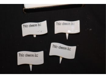 Set Of 4 Ceramic Cheese Markers