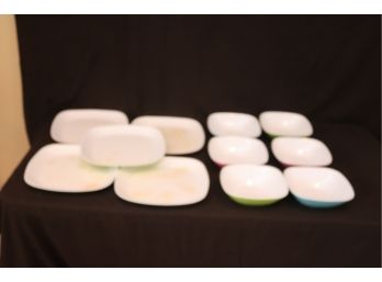 Multi Color Plastic Plates & Bowls