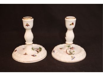 Pair Of Herend Candle Holders / Candlesticks