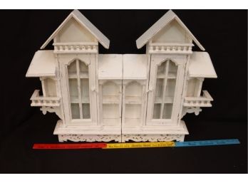 Wall Hanging White Doll House Display Cabinet Shelf