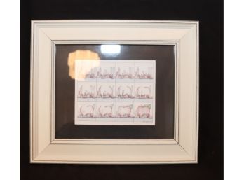 Framed 1990 ELIZABETH HALSEY TRANSFORMATION NYC Big Apple Signed