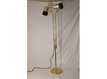 Vintage Brass 2 Light Floor Lamp Spot Light