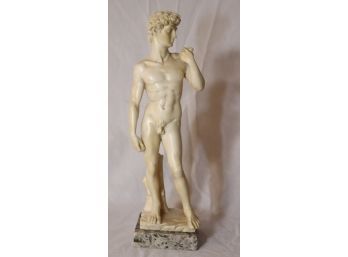 Vintage Michelangelo's David Marble Base Greek Statue By G. Ruggeri Italy