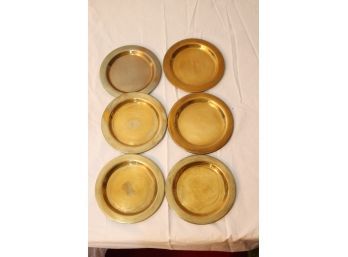 Set Of 6 Brass Coasters