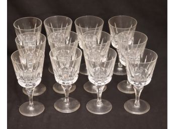 Set Of 12 Vintage Crystal Wine Glasses