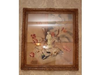 Gold Framed Oriental Chinese Asian Painting Signed Guild  N.D. Inc