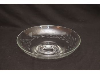 Vintage Etched Glass Bowl