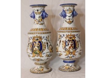 Vintage Pair Of Ceramic Vases