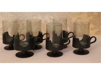 Vintage Set Of 6 Mid Century Glas-Snap By Corning