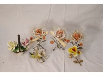 Vintage Porcelain Flower Figurines