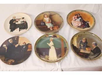 Set Of 6 Vintage Norman Rockwell Collector Plates Knowles & Others (NR3)