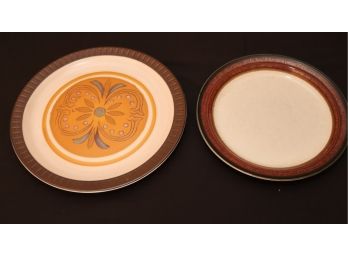 Pair Of Vintage Stoneware Plates