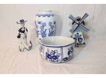 Vintage Blue & White Ceramic Delft Style