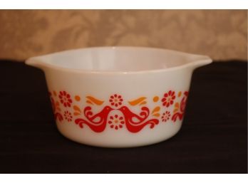 Vintage Pyrex 47Friendship Cinderella Casserole Red Orange 2.5 Quart Dove Birds