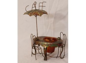 Vintage Metal Cafe Music Box Toothpick Holder