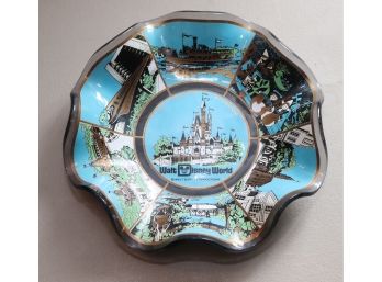 Vintage Walt Disney World Glass Plate Bowl