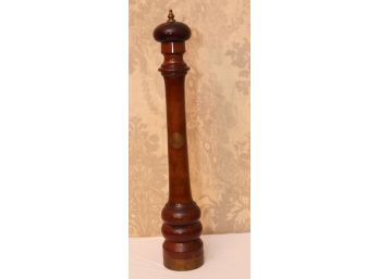 Vintage 21' Tall Wooden Pepper Mill Made In Italy