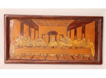 Vintage Carved Wood Last Supper  Jesus Wall Decor