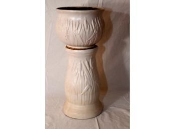 Vintage Ceramic Flower Pot On Pedestal McCoy??