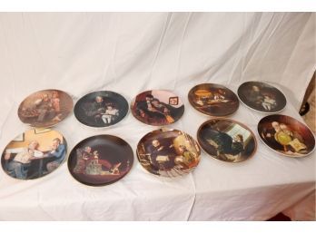 Set Of 10 Knowles Norman Rockwell Collector Plates (NR1)