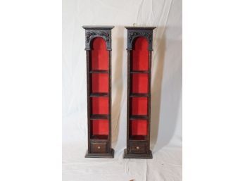 Vintage Wooden Wall Hanging Display Shelves Cabinet