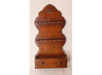 Vintage Wooden Collector Spoon Wall Display Rack