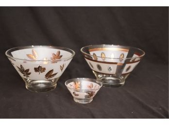 Painted Glass Party Serving Bowls