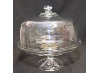 Glass Covered Cake Plate