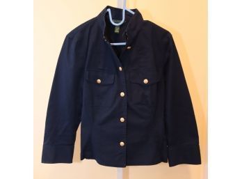 Lauren By Ralph Lauren Navy Blue Jacket Blazer Coat With Gold Buttons  Size 8 (CL-35)