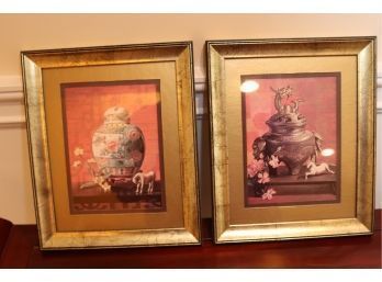 Pair Of Edwards Art Products Frame 8 X 10 Chinese Pottery