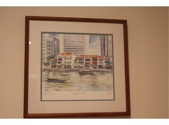 Framed Print Singapore River By Cathrine Beale