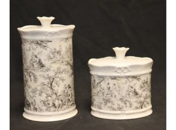 Set Of 2 Croscill Covered Vanity Jars