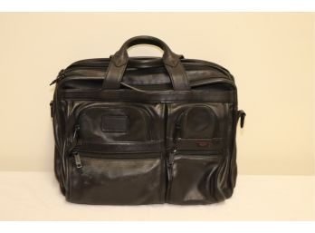 Tumi Black Leather Computer Bag