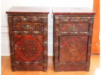 Pair Of Chinese Cabinets End Tables Night Stands