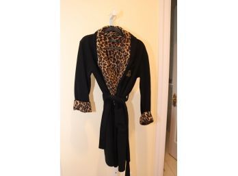 Black And Leopard Bathrobe Lauren By Ralph Lauren (CL-28)