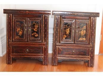 Pair Of Chinese Cabinets End Tables