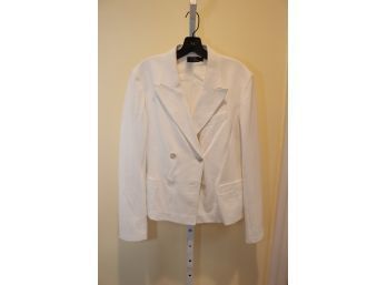 Lauren By Ralph Lauren White Jacket Blazer Coat  Size 12 (CL-36)