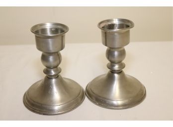 Pair Of Pewter Candlesticks