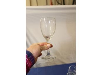 Set Of 9 Clear Wine Glasses