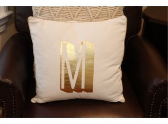 M Throw Pillow