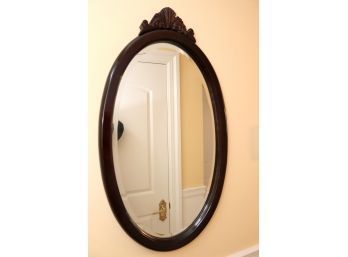 Wood Framed Oval Mirror