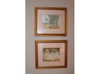 Pair Of Framed Monet Prints