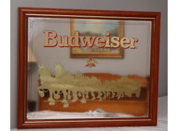 Vintage  Budweiser Clydesdale Classic Beer Sign Mirror   (B-19)