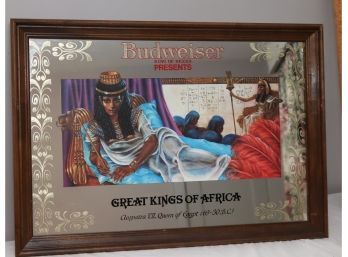 RARE Budweiser 'KINGS OF AFRICA' Beer Sign Mirror Cleopatra   (B-16)