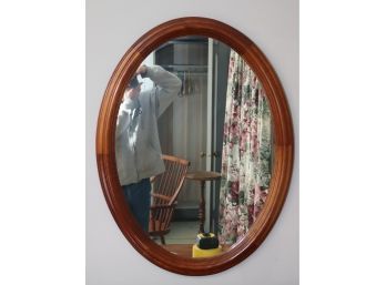 Vintage 1955 Stickley Cherry Oval Wall Mirror  (S-2)