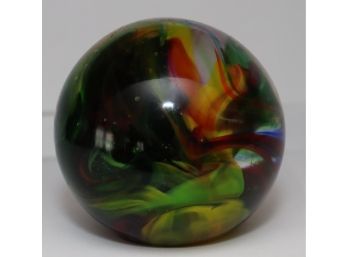 Vintage Art Glass Swirl Paperweight