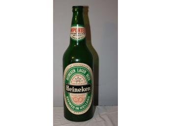 Vintage Large 24' Tall Plastic Heineken Beer Bottle Display  (B-4)