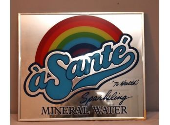 Vintage ASante Sparkling Mineral Water Beeco Mirrored Sign Anheuser-Busch