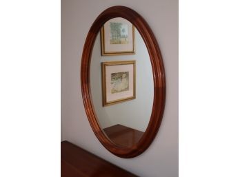 Vintage 1955 Stickley Cherry Oval Wall Mirror  (S-13)